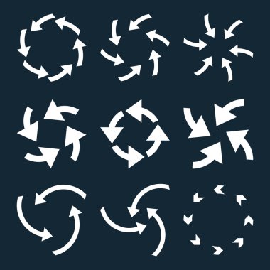 Siklon oklar düz Icon Set vektör