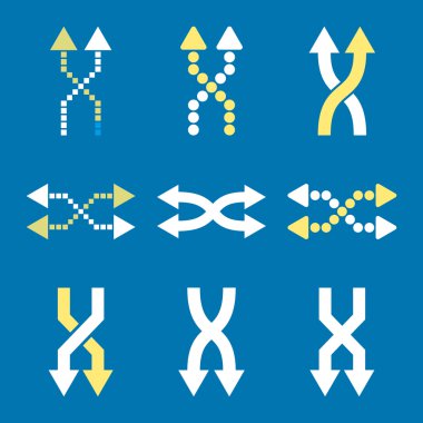 Shuffle okları vektör düz Icon Set