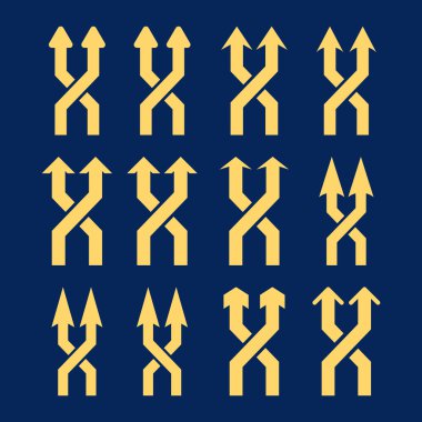 Vektör düz Icon Set yukarı okları shuffle