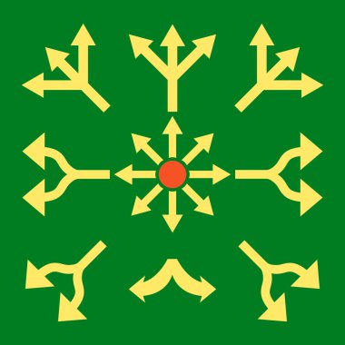 Split okları vektör düz Icon Set