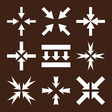 Basınç oklar düz Icon Set vektör