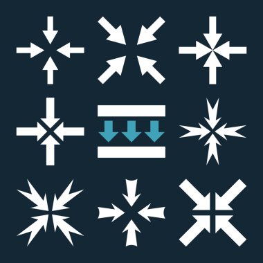 Basınç oklar düz Icon Set vektör