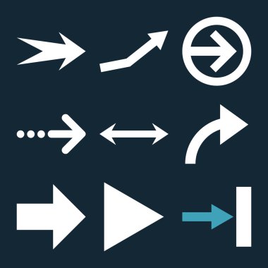 Yön okları düz Icon Set vektör