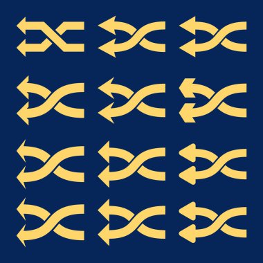 Shuffle oklar sol vektör düz Icon Set