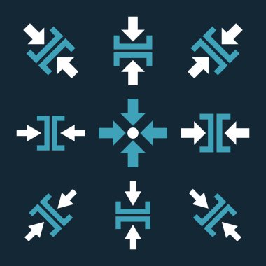 Basınç yön vektör düz Icon Set