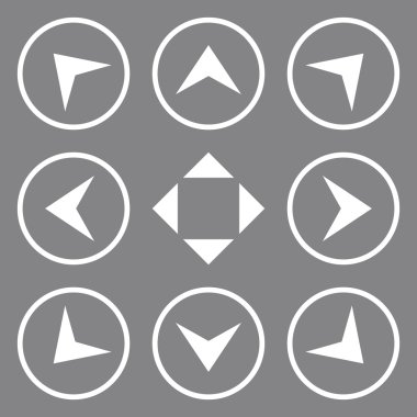Daire içinde ok uçları vektör düz Icon Set