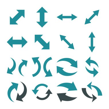Exchange oklar düz Icon Set vektör