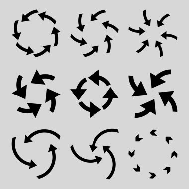 Siklon oklar düz Icon Set vektör