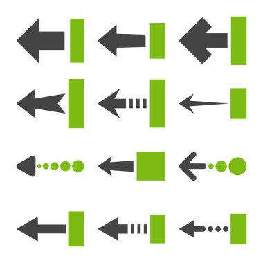 Sol vektör düz Icon Set çekmek
