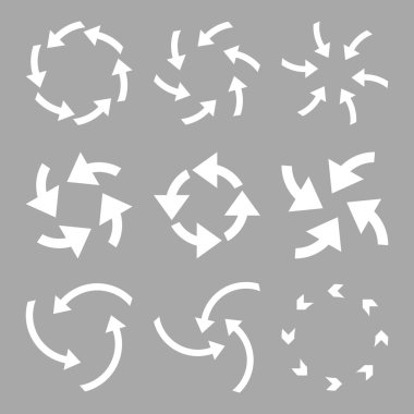 Siklon oklar düz Icon Set vektör