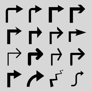 Doğru vektör düz Icon Set çevirmek