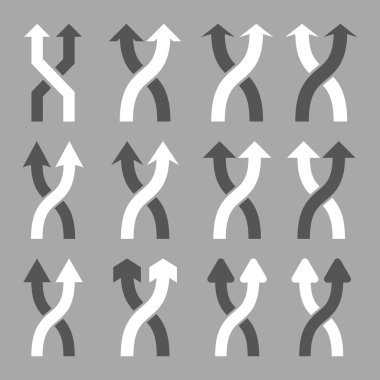 Vektör düz Icon Set yukarı okları shuffle
