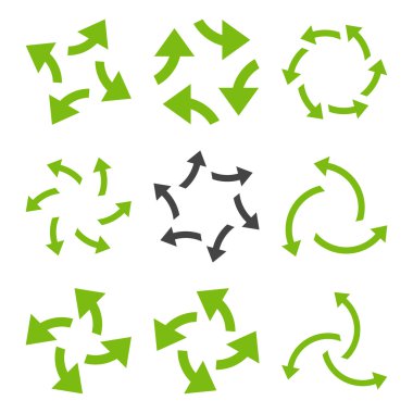 Santrifüj oklar düz Icon Set vektör