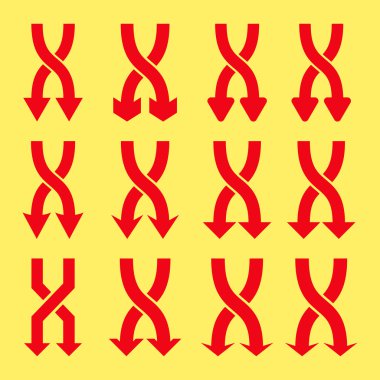 Vektör düz Icon Set aşağı okları shuffle