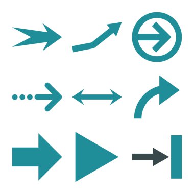Yön okları düz Icon Set vektör