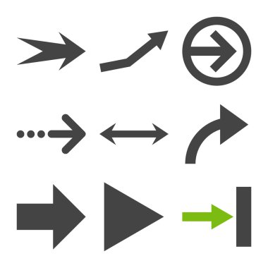 Yön okları düz Icon Set vektör