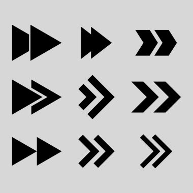 Doğru yönde vektör düz Icon Set