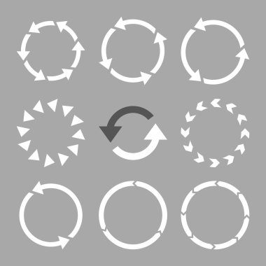 Rotasyon yönü vektör düz Icon Set