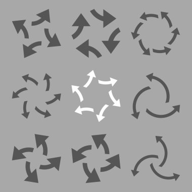 Santrifüj oklar düz Icon Set vektör