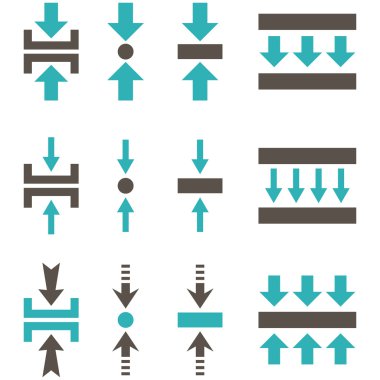 Basınç dikey vektör düz Icon Set