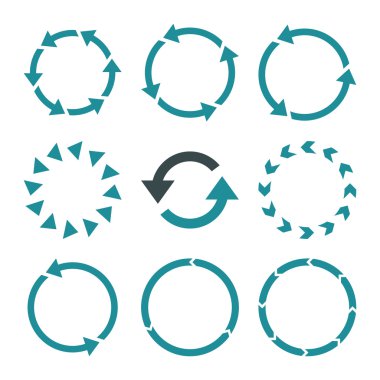 Rotasyon yönü vektör düz Icon Set