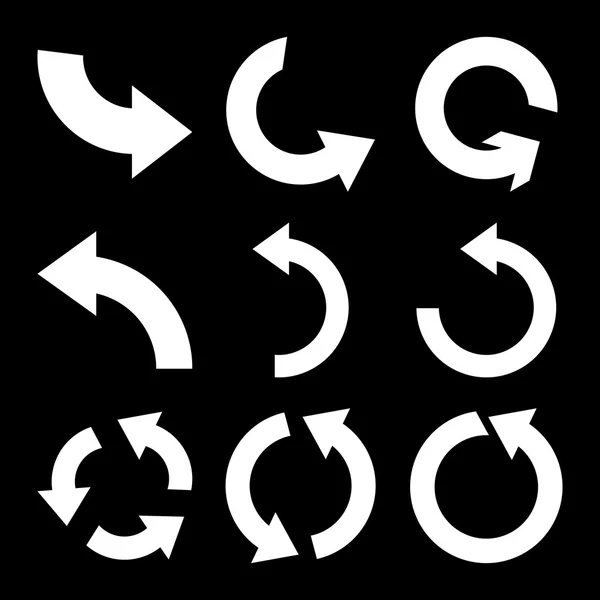 Conjunto de iconos planos vectoriales en sentido contrario a las agujas del reloj — Vector de stock