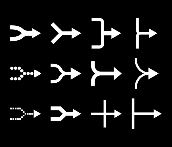 Ensemble d'icônes plates vectorielles droites Unite Arrows — Image vectorielle