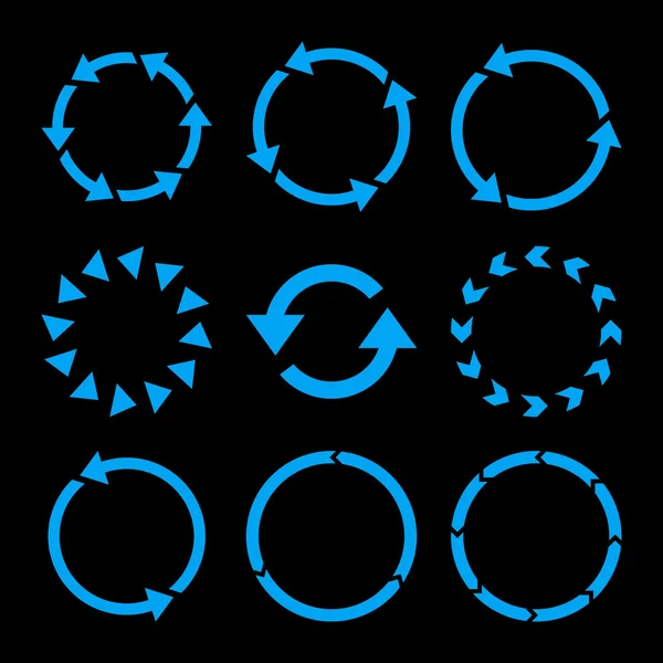 Rotation Direction Vector Flat Icon Set — Stock Vector