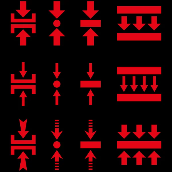 Набор вертикальных векторных плоских иконок давления — стоковый вектор
