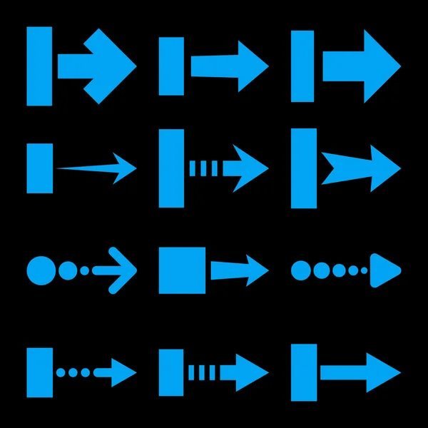 Ensemble d'icônes plates à vecteur droit — Image vectorielle
