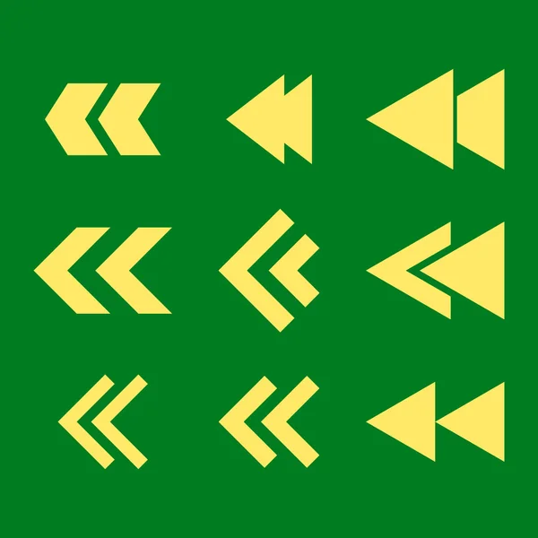 Ensemble d'icône plat de vecteur de direction gauche — Image vectorielle