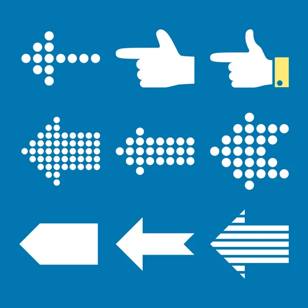 Pointeurs Ensemble d'icône plat vectoriel gauche — Image vectorielle