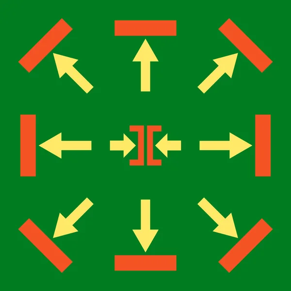 Push Directions Ensemble d'icônes plat vectoriel — Image vectorielle