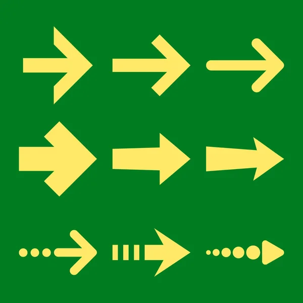Right Arrows Vector Flat Icon Set — Stock Vector
