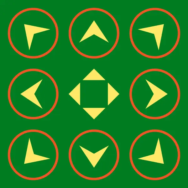 Circled Arrowheads Vector Flat Icon Set — Stock Vector