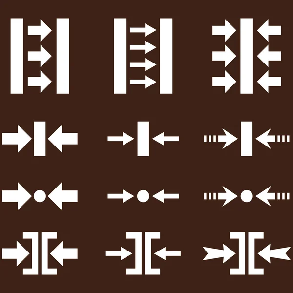 Conjunto de iconos planos de vectores horizontales de presión — Archivo Imágenes Vectoriales