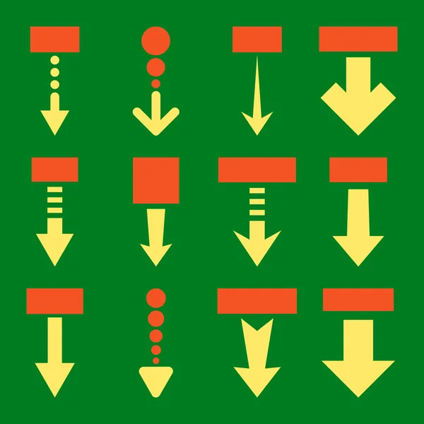 Потяните вниз вектор плоский Икона Set — стоковый вектор