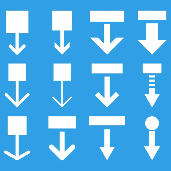 Vektor herunterziehen flaches Symbol gesetzt — Stockvektor