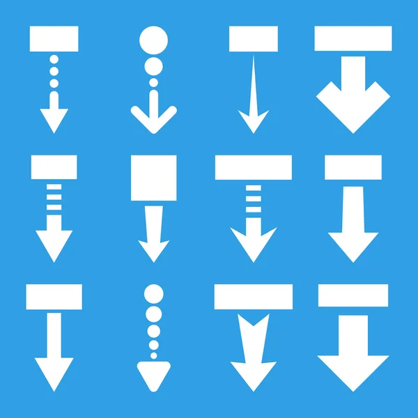 Tire hacia abajo el conjunto de iconos planos del vector — Archivo Imágenes Vectoriales