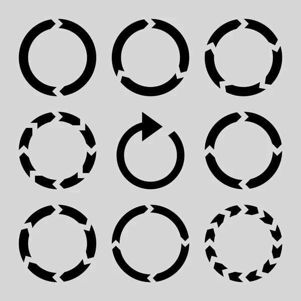Sens de rotation Vector Flat Icon Set — Image vectorielle