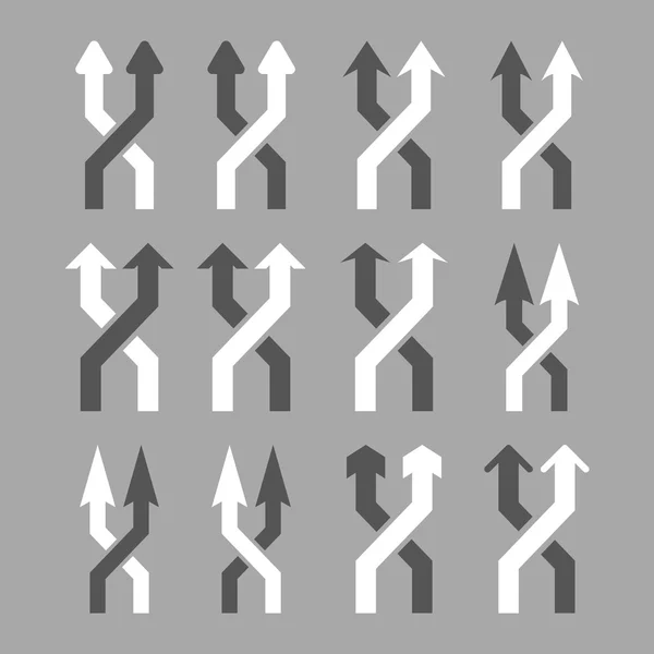 Shuffle Flechas arriba Vector conjunto de iconos planos — Archivo Imágenes Vectoriales