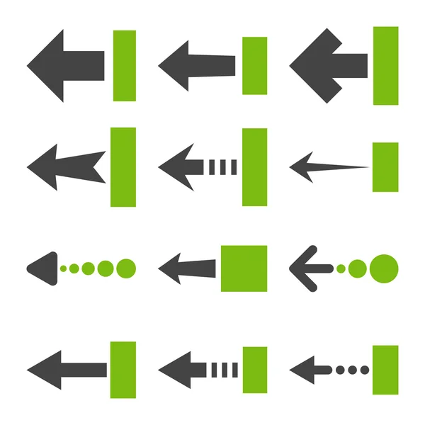 Потяните левой вектор плоский Икона Set — стоковый вектор