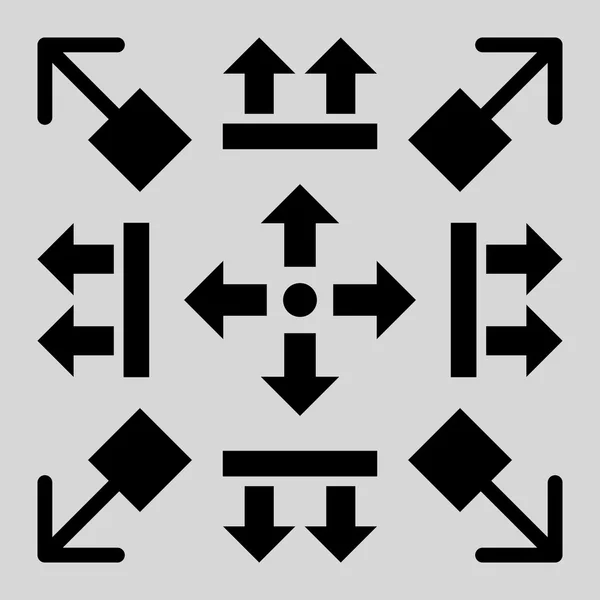 Tire de las flechas Vector Icono plano conjunto — Archivo Imágenes Vectoriales
