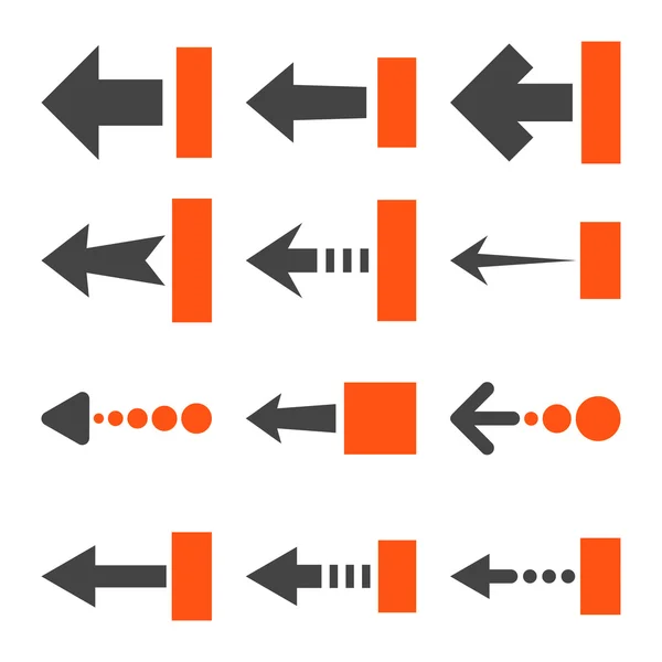 Puxe Vetor Esquerdo Conjunto de ícones planos — Vetor de Stock