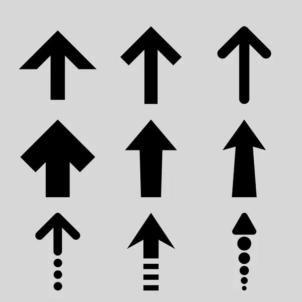 Setas para cima vetor conjunto de ícones plana — Vetor de Stock
