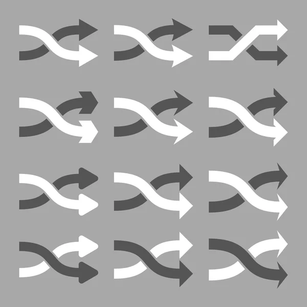 Shuffle Arrows Right Vector Flat Icon Set — Stock Vector
