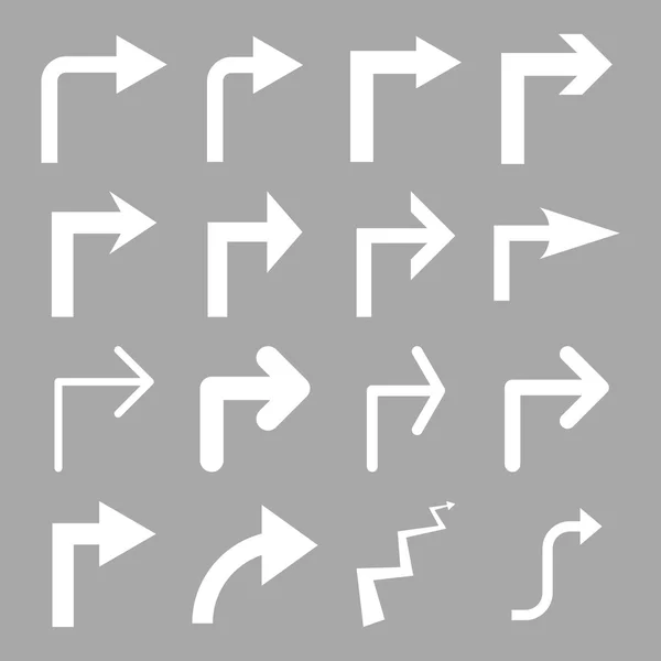 Tourner à droite Vector Flat Icon Set — Image vectorielle
