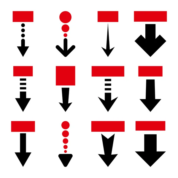 Tirez vers le bas vecteur plat Icône Set — Image vectorielle