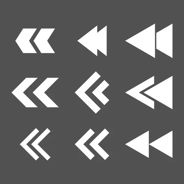 Conjunto de ícones planos vetoriais de direção esquerda —  Vetores de Stock
