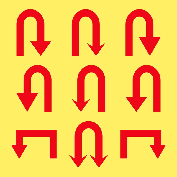 Set d'icônes plates de vecteur de flèches de retour — Image vectorielle